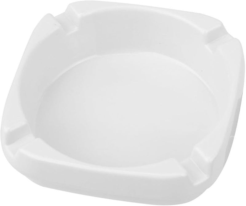 White Square Imitation Porcelain Ashtray For Home Patio Outdoor Smoking Use - Image 1
